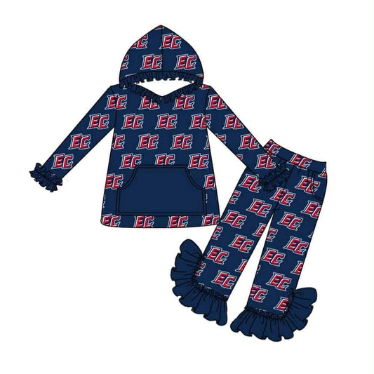 (Custom Design Preorder MOQ 5) Team's EC Print Girls Fall Hoodie Clothes Set