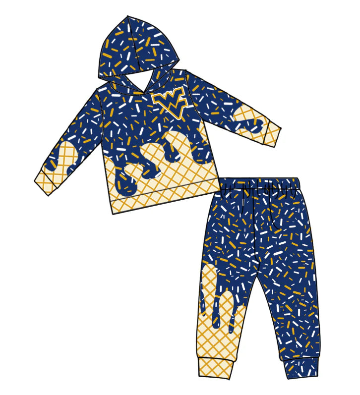 (Custom Design Preorder MOQ 5 Each Item)Team's WEST VIRGINIA Print Sibling Matching Clothes