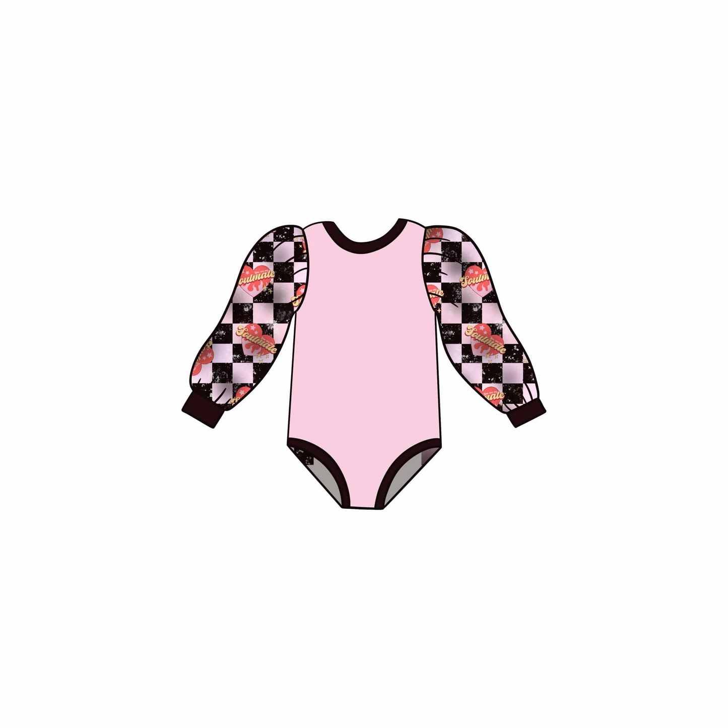 (Custom Design Preorder MOQ 5 ) Heart Pink Plaid Print Baby Girls Valentine's Day Romper