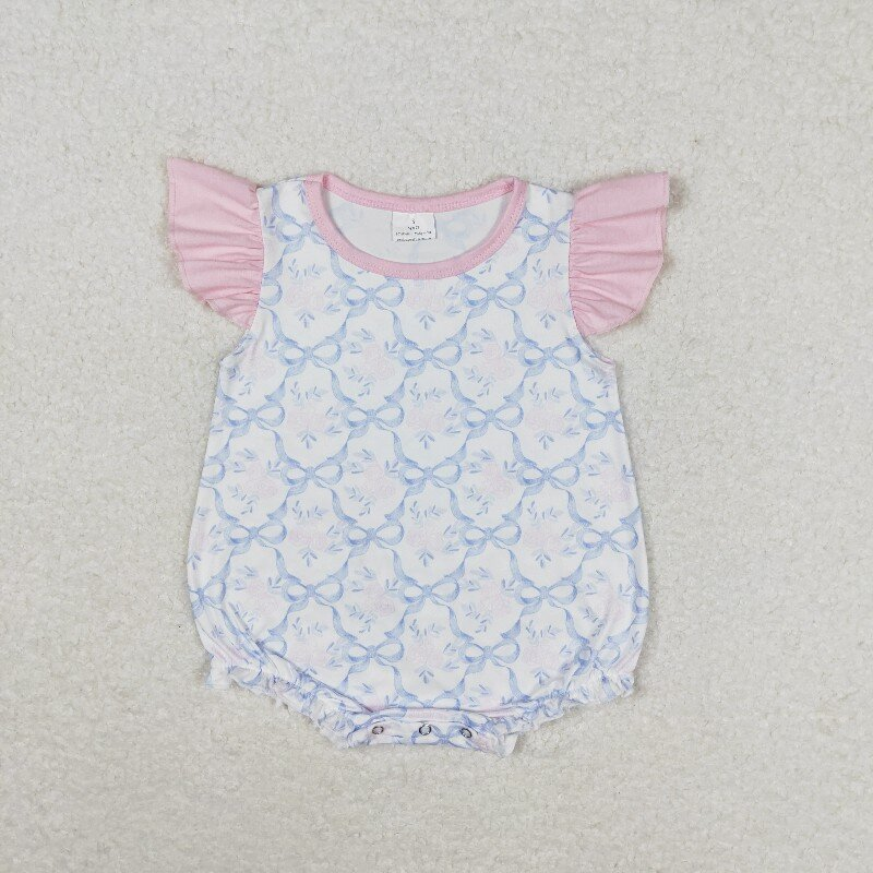 Flowers Bows Print Sisters Summer Matching Clothes