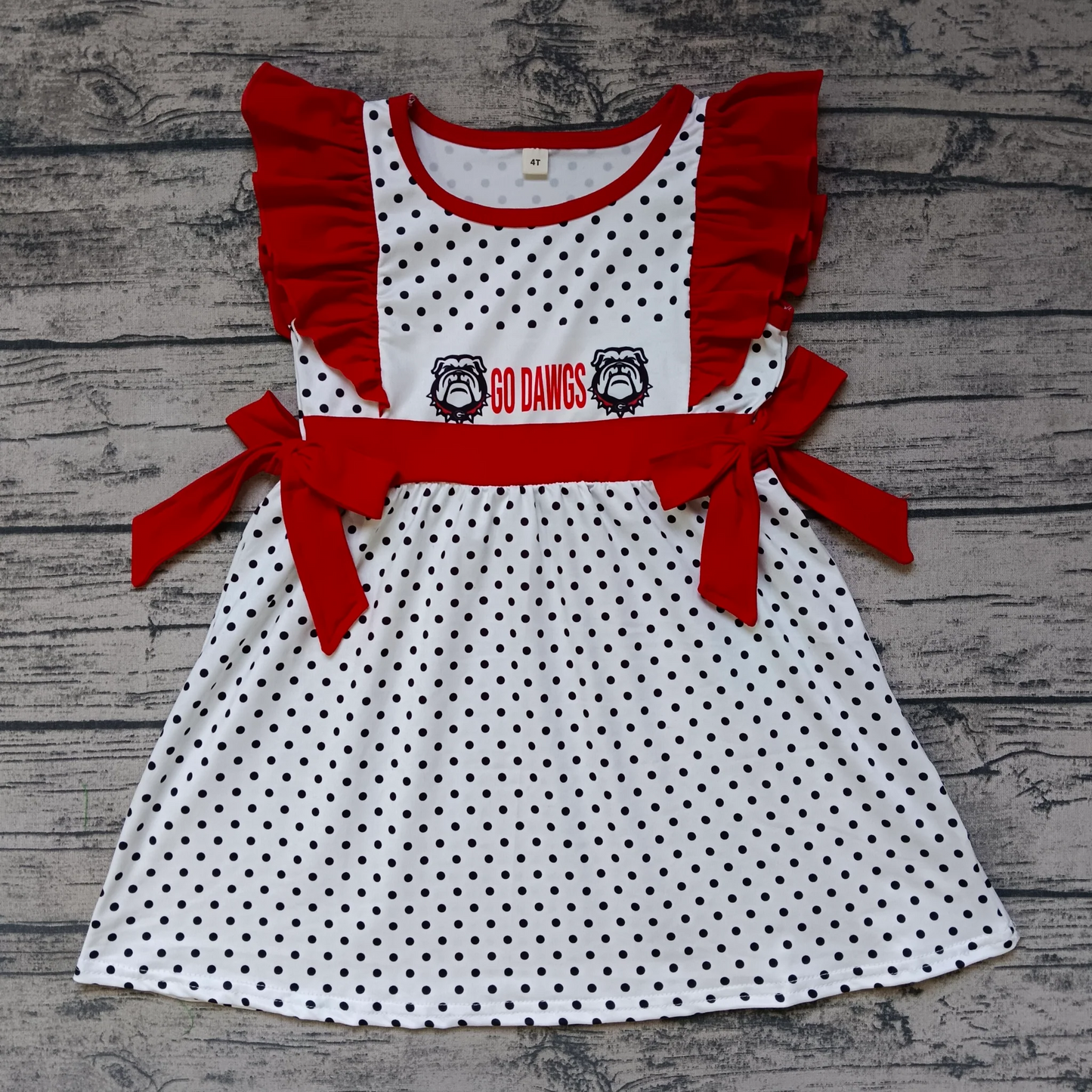(Custom Design Preorder MOQ 5) Team's GO DAWGS Print Girls Summer Dress