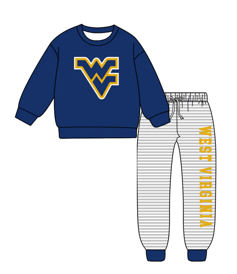(Custom Design Preorder MOQ 5 Each Item)Team's WEST VIBGINIA Print Sibling Matching Clothes