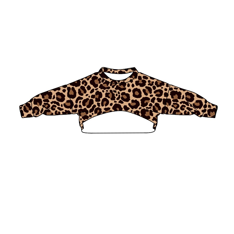 (Custom Design Preorder MOQ 5) Leopard Top Butterfly Turquoise Jumpsuits Girls Western Clothes Set