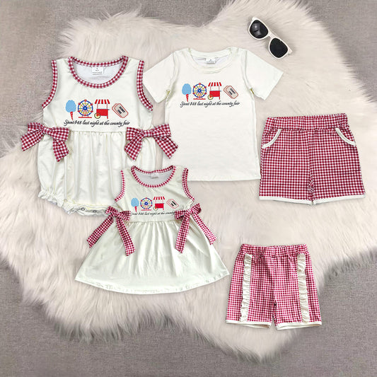 County Fair Print Sibling Summer Matching Clothes