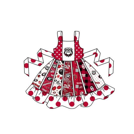 (Custom Design Preorder MOQ 5) Team's Georgia Print Girls Summer Knee Length Dress