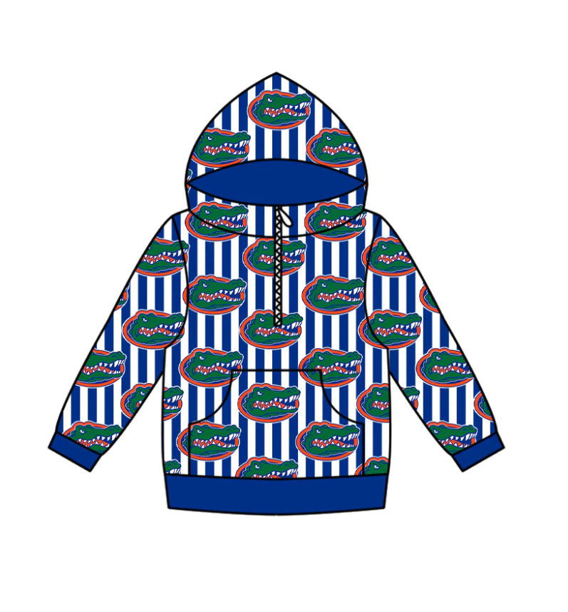 (Custom Design Preorder MOQ 5 Each Design) Team's Florida Print Hoodie Zipper Top Mom and Me Matching Clothes