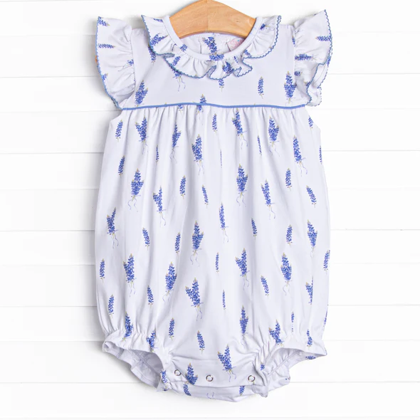 (Custom Design Preorder MOQ 5) Lavender Print Baby Girls Summer Romper