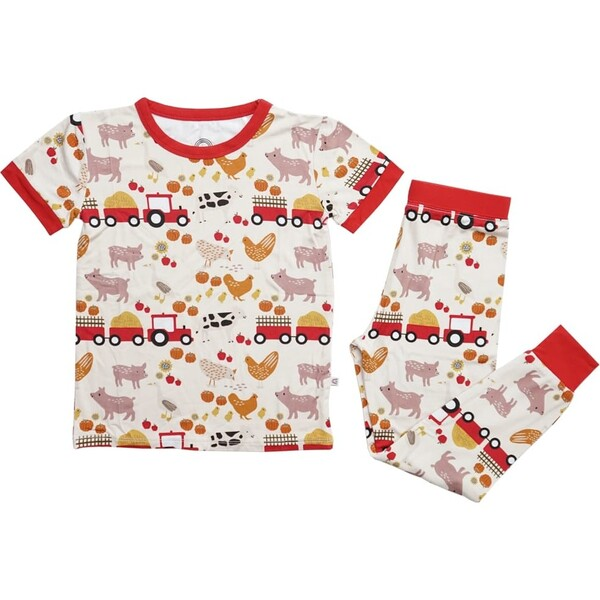 (Custom Design Preorder MOQ 5) Farm Design Boys Pajamas Clothes Set