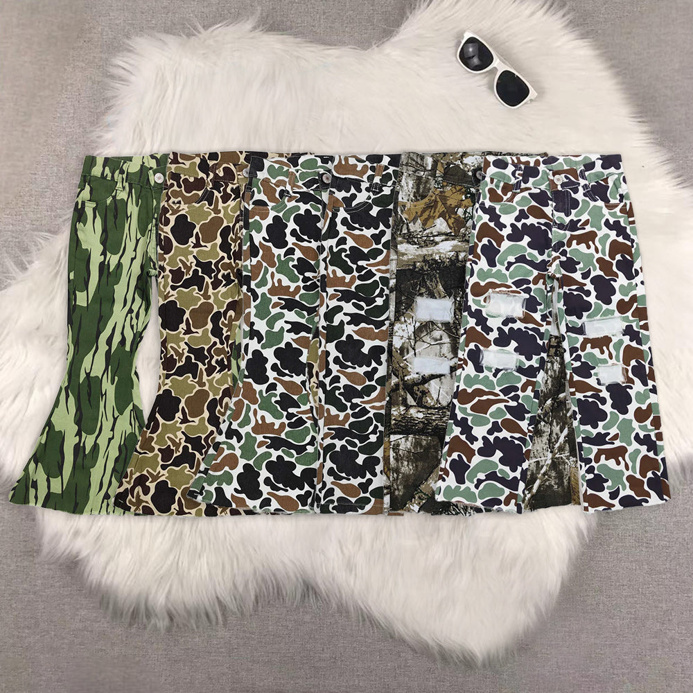 Camo Print Denim Hunting Jeans Kids Pants Sibling Wear