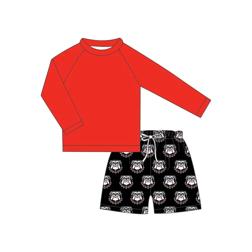 (Custom Design Preorder MOQ 5) Team's Georgia Print Boys 2 Pieces Swimsuits Beach Wear