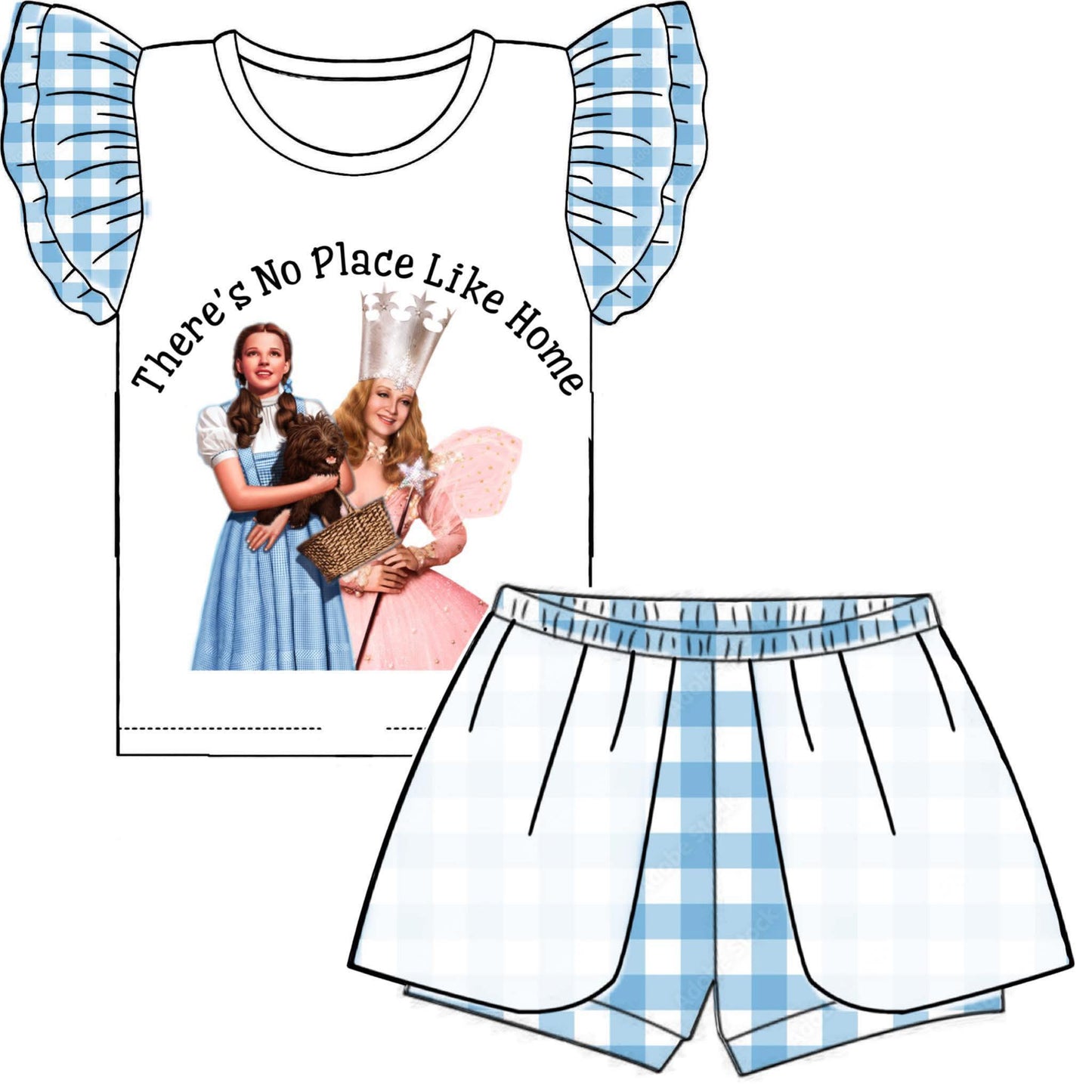 (Custom Design Preorder MOQ 5) Cartoon Princess Top Tulle Shorts Girls Summer Clothes Set