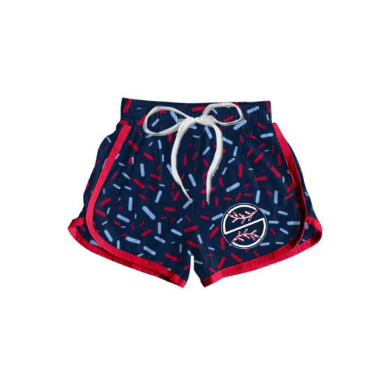 (Custom Design Preorder MOQ 5 Each Item) Team's Baseball Navy Sprinkles Print Summer Bottom Sports Shorts Mom and Me Matching Clothes