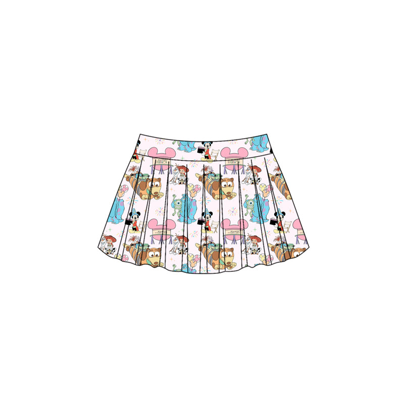 (Custom Design Preorder MOQ 5) Cartoon Character Print Girls Summer Bottom Skirts