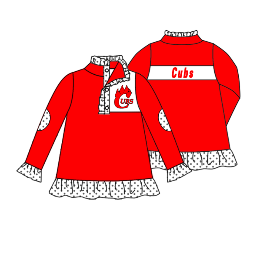 (Custom Design Preorder MOQ 5 ) Team's CUBS Print Girls Pullover Tee Shirts Top