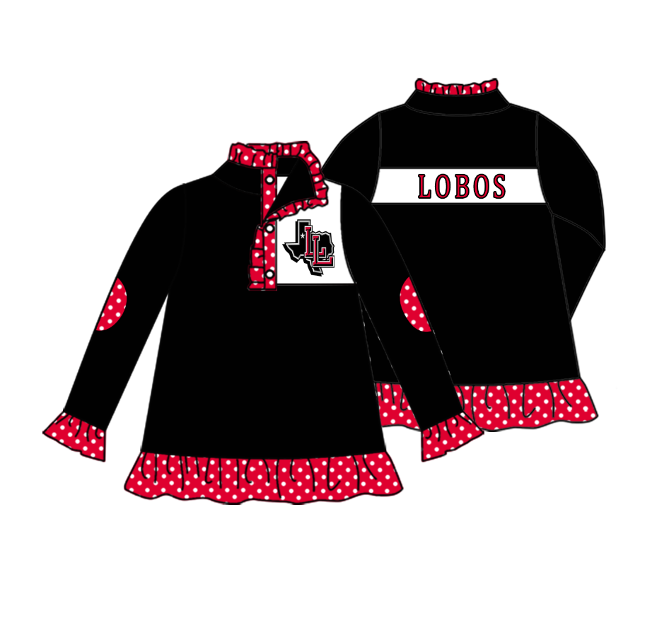 (Custom Design Preorder MOQ 5 ) Team's LOBOS Print Girls Pullover Tee Shirts Top
