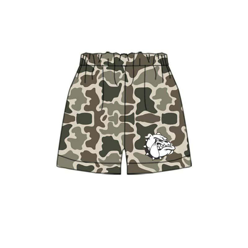 (Custom Design Preorder MOQ 5 Each Design) Team's Elida bulldogs Camo Print Summer Bottom Sports Shorts Mom and Me Matching Clothes