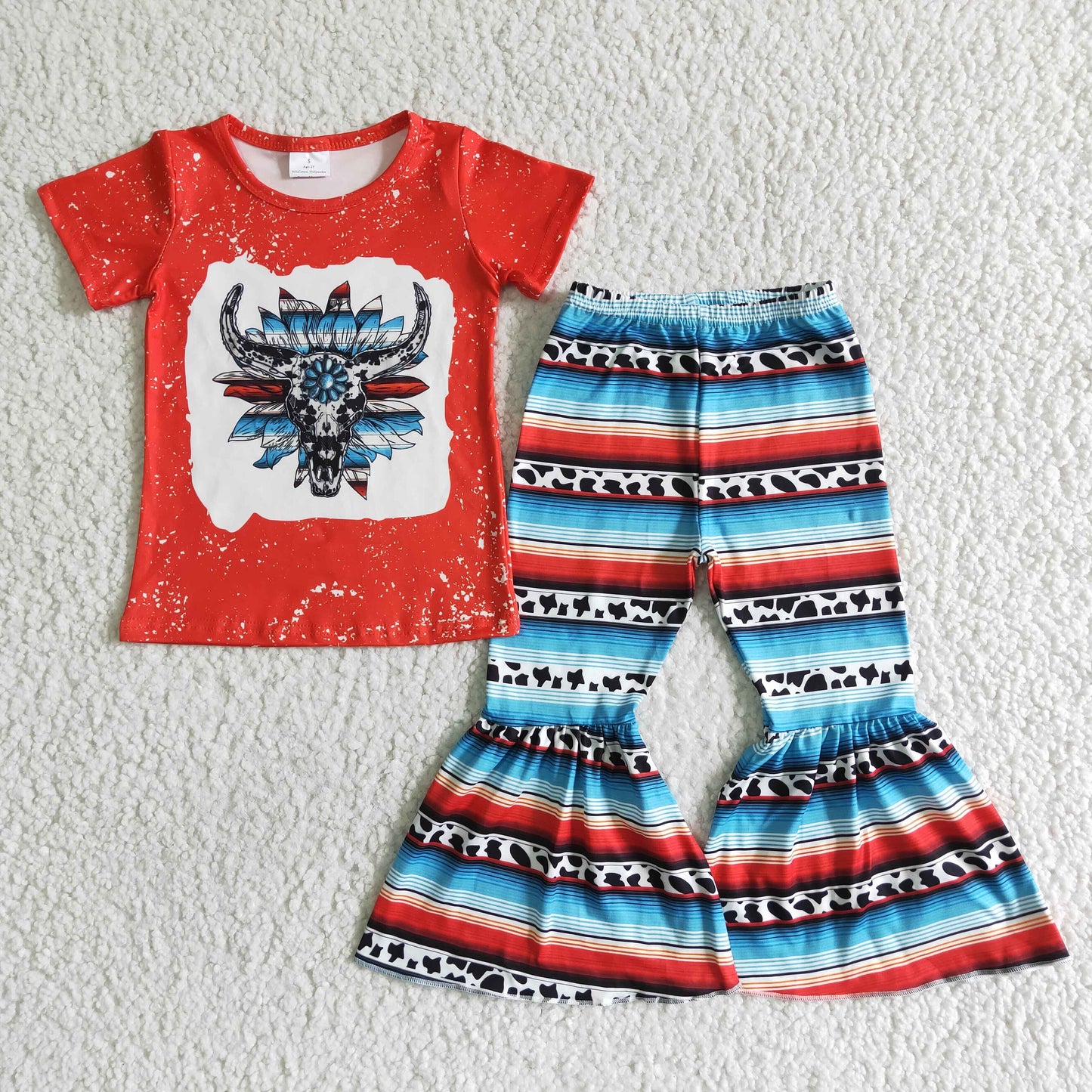 (Promotion)Short sleeve bell bottom pants outfits GSPO0052