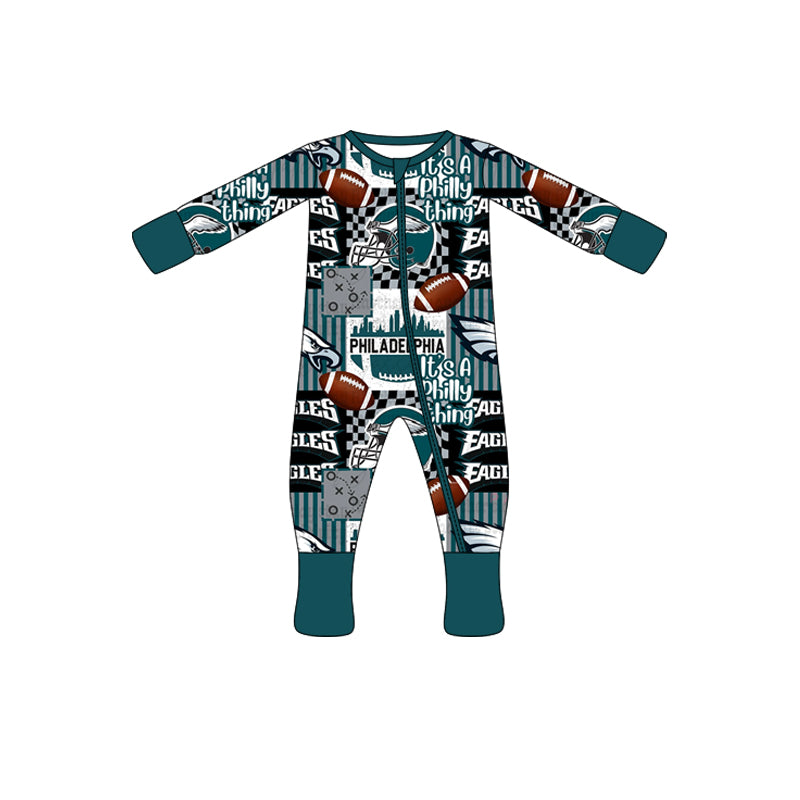 (Custom Design Preorder MOQ 20 Each Item)Team's Eagles Print Family Bamboo Matching Clothes