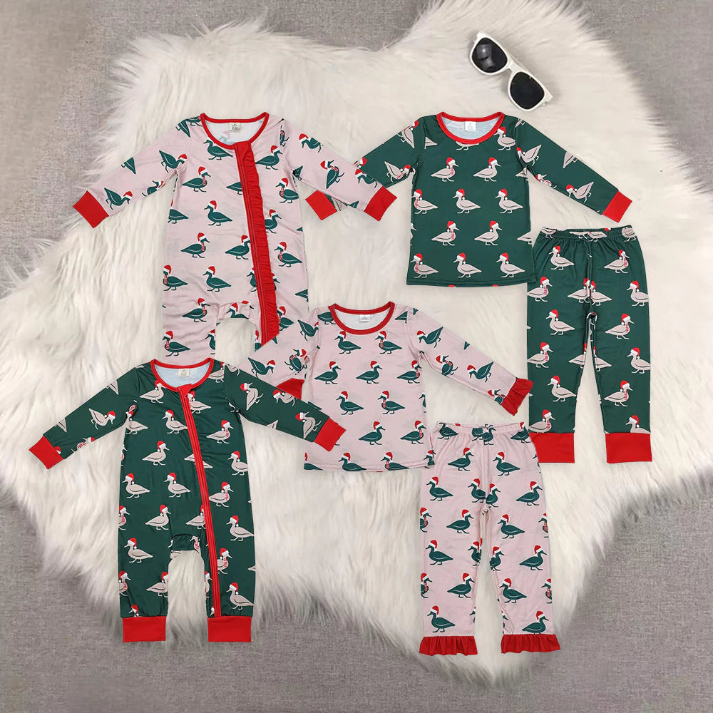 Duck Print Family Christmas Pajamas Matching Clothes