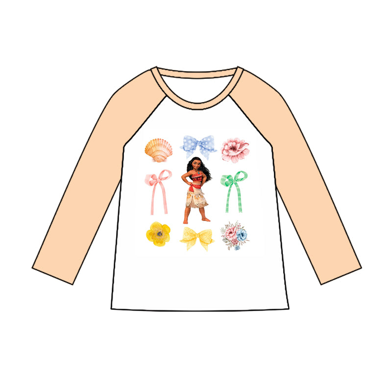 (Custom Design Preorder MOQ 5) Cartoon Princess Print Girls Tee Shirts Top