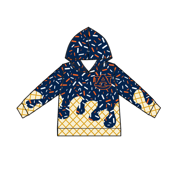 (Custom Design Preorder MOQ 5 Each Item)Team's Auburn Tigers Sprinkles Print Sibling Matching Clothes