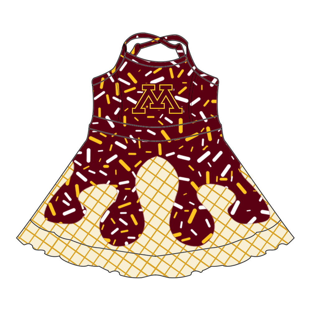 (Custom Design Preorder MOQ 5 Each Item)Team's Minnesota Sprinkles Print Sibling Matching Clothes