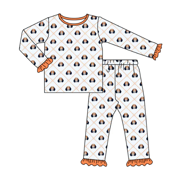 (Custom Design Preorder MOQ 5) Team's TENNESSEE Print Girls Pajamas Clothes Set