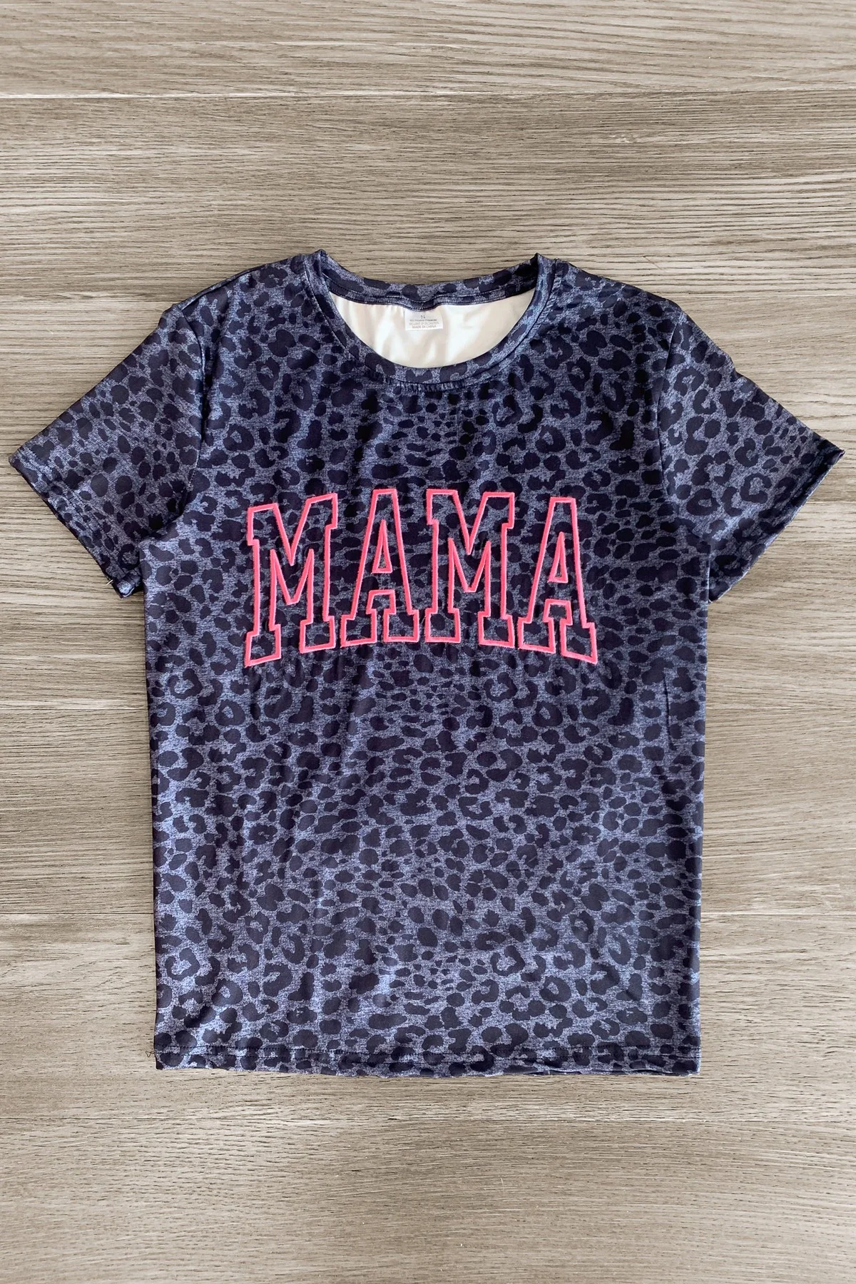 (Custom Design Preorder MOQ 5) Navy Leopard MAMA Print Adult Tee Shirts Top