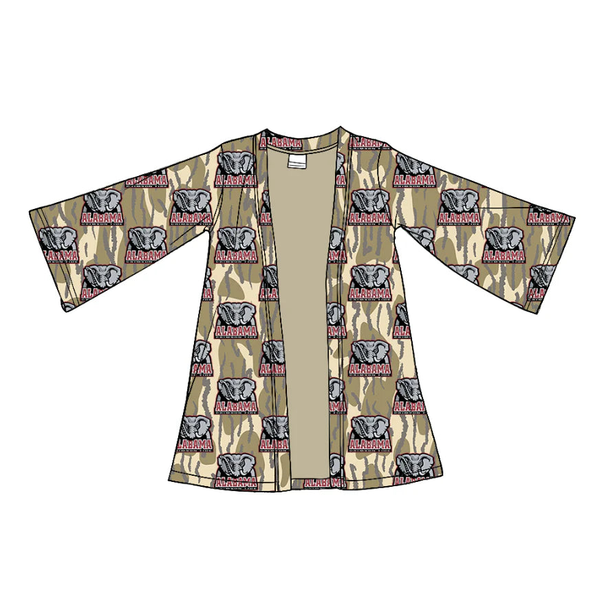 (Custom Design Preorder MOQ 5 Each Item) Team's Alabama Camo Print Girls Fall Cardigan Top
