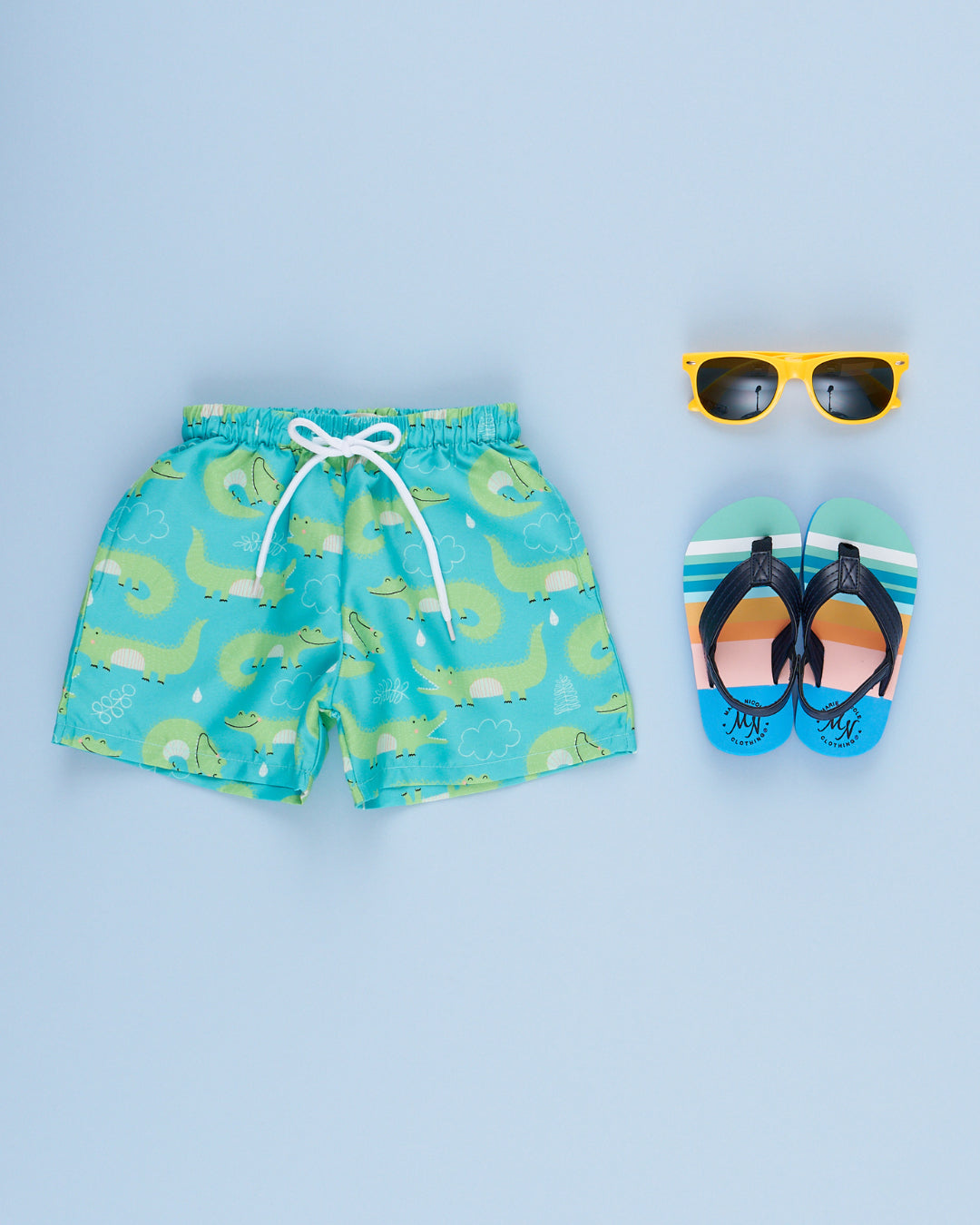 (Custom Design Preorder MOQ 5) 4 Colors Print Boys Swim Trunks Brothers Wear