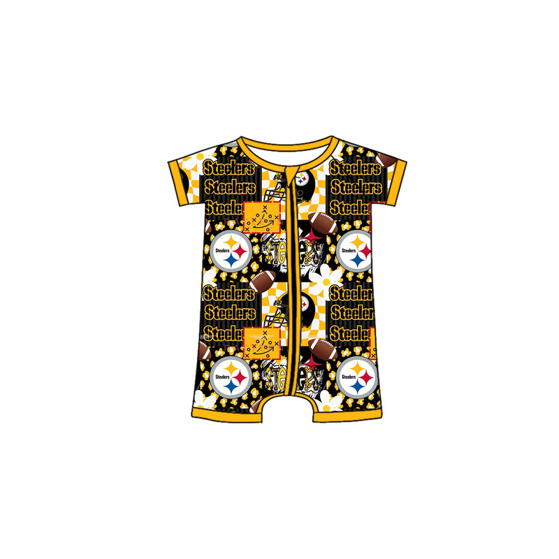 (Custom Design Preorder MOQ 20 Each Item)Team's Steelers Print Family Bamboo Matching Clothes