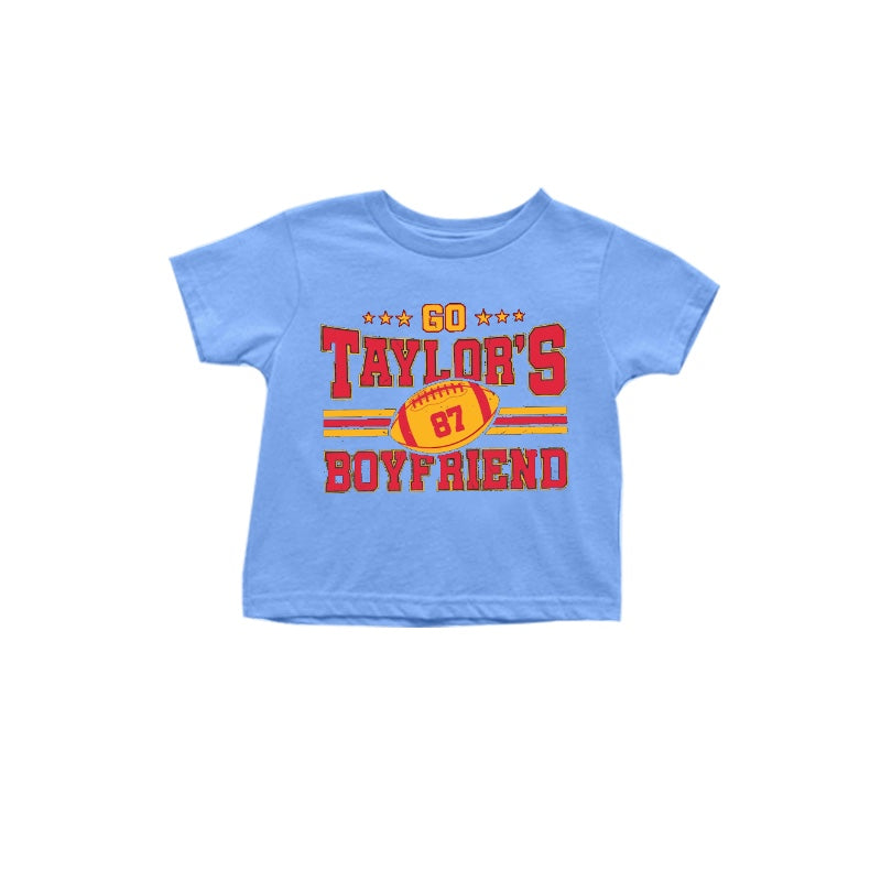 (Custom Design Preorder MOQ 5) Blue Boyfriend Singer Print Girls Summer Tee Shirts Top