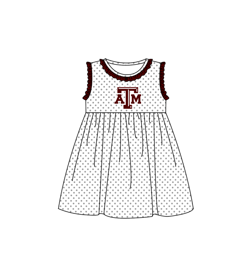 (Custom Design Preorder MOQ 5 Each Item) Team's Texas A&M Print Kids Summer Matching Clothes Sibling Wear