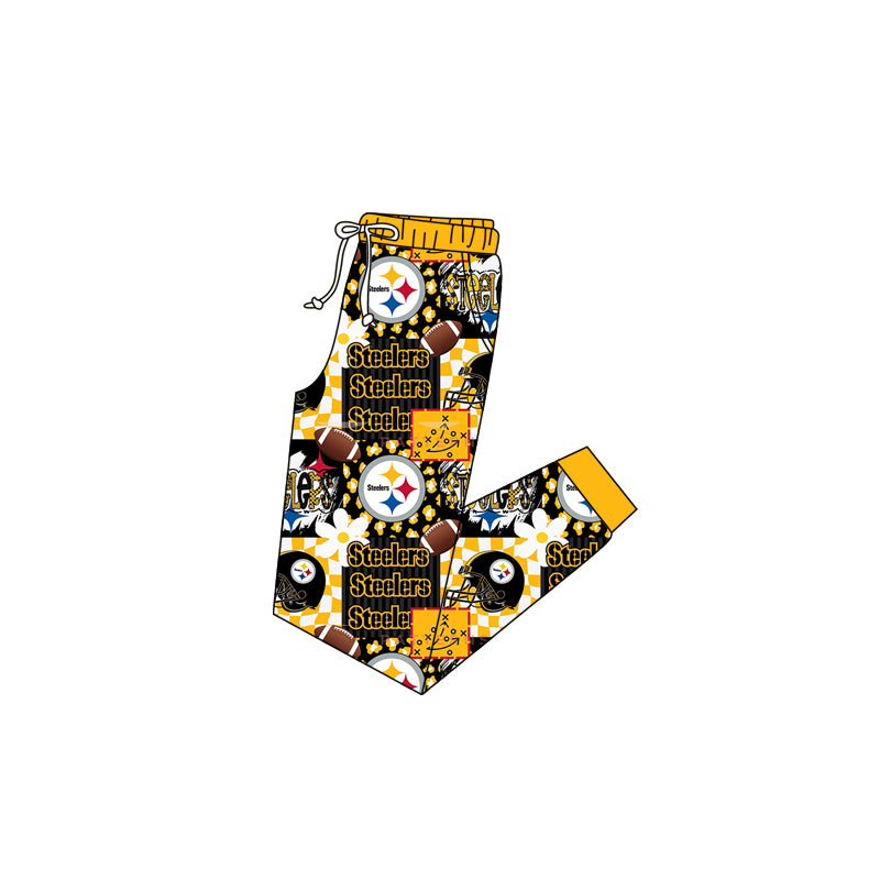 (Custom Design Preorder MOQ 20 Each Item)Team's Steelers Print Family Bamboo Matching Clothes