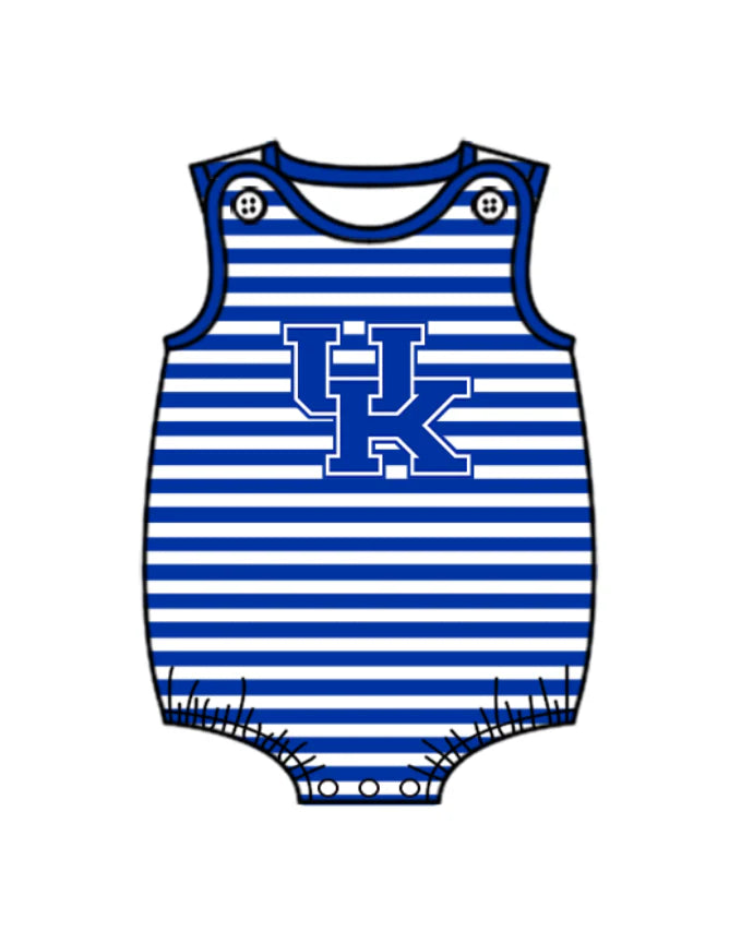 (Custom Design Preorder MOQ 5 Each Design) Team's Kentucky Stripes Print Boys Summer Matching Clothes Brothers Wear
