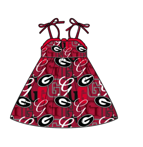 (Custom Design Preorder MOQ 5 Each Design) Team's Georgia Print Kids Summer Matching Clothes Sibling Wear