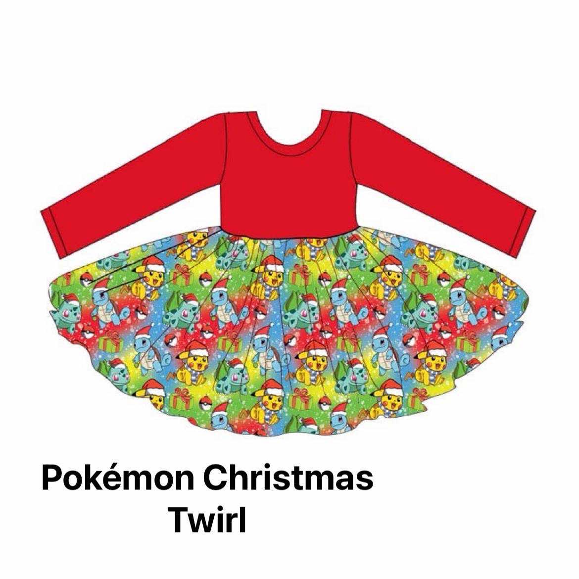 (Custom Design Preorder MOQ 5) Cartoon Animals Print Girls Christmas Knee Length Tulle Dress