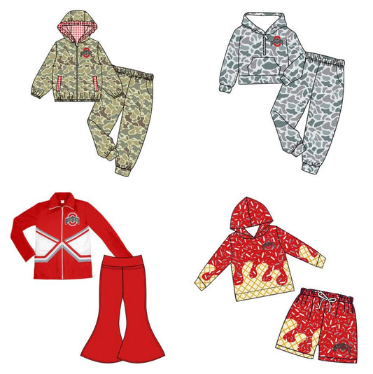 (Custom Design Preorder MOQ 5 Each Item)Team's OHIO STATE Print Sibling Matching Clothes