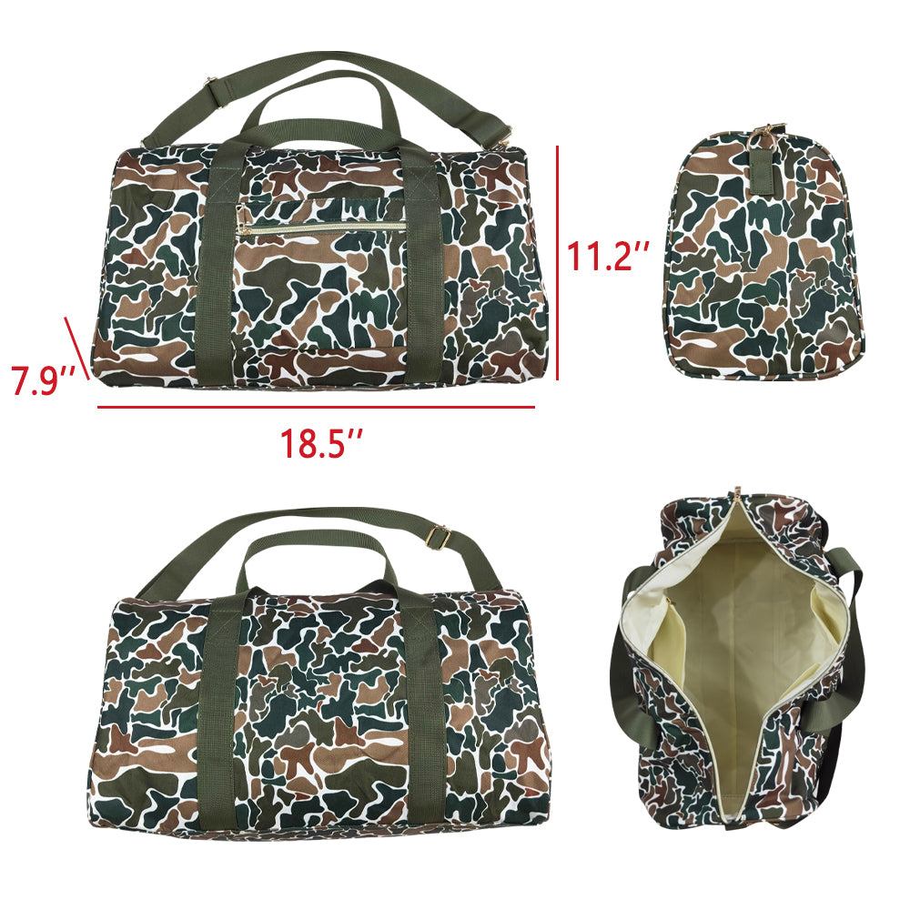 USA-Shop BA0264 Brown Camo Print Gym Bag Overnight Bags