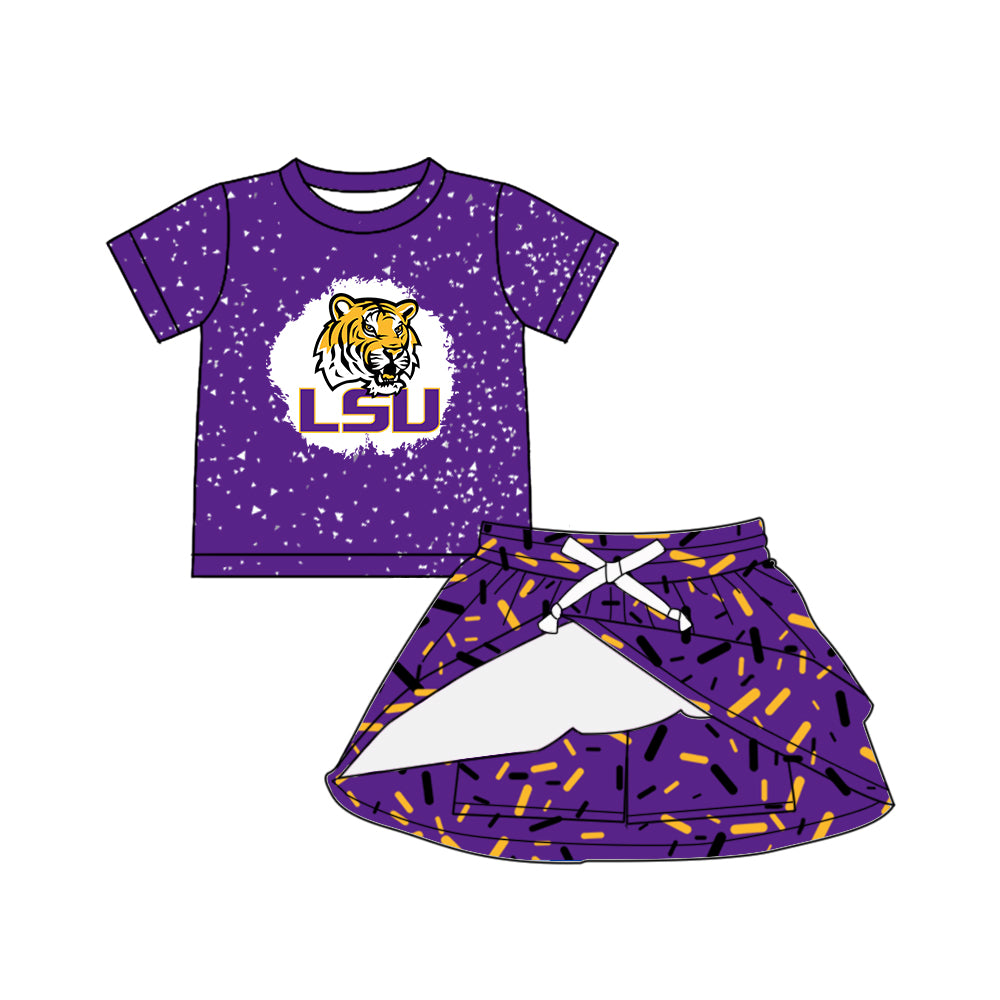 (Custom Design Preorder MOQ 5 Each Item)Team's LSU Print Family Matching Clothes