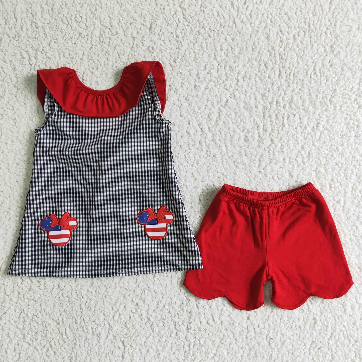 (Promotion)Short sleeve ruffles shorts summer outfits A15-5
