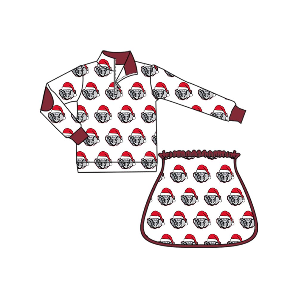 (Custom Design Preorder MOQ 5 Each Item)Team's Alabama Print Sibling Christmas Matching Clothes