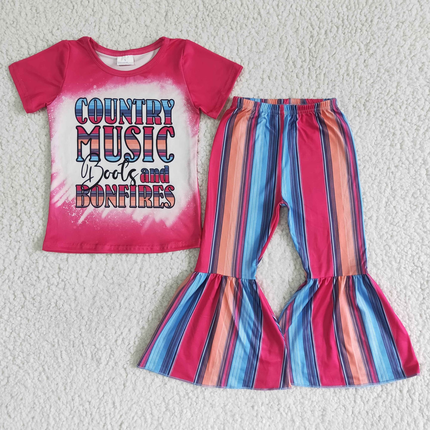 (Promotion)Short sleeve bell bottom pants outfits GSPO0008