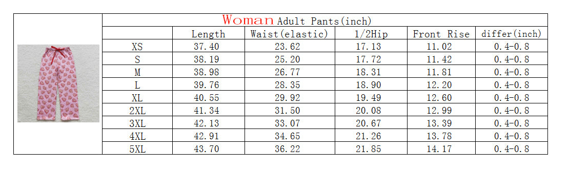 P0267 Pink Cartoon Dog Print Adult Christmas Pajamas Women Pants