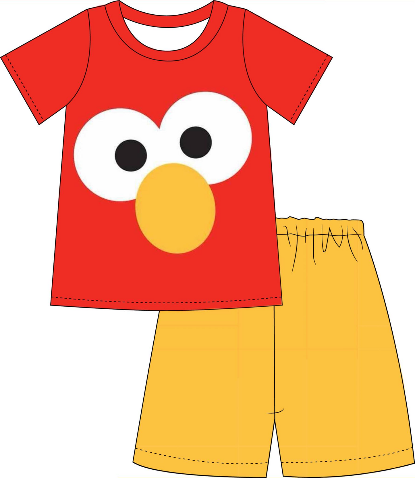 (Custom Design Preorder MOQ 5) Chicken Print Boys Summer Clothes Set