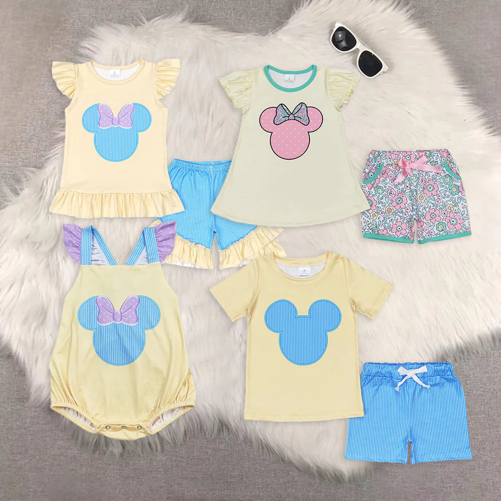 Cartoon Mouse Print Sibling Summer Matching Clothes