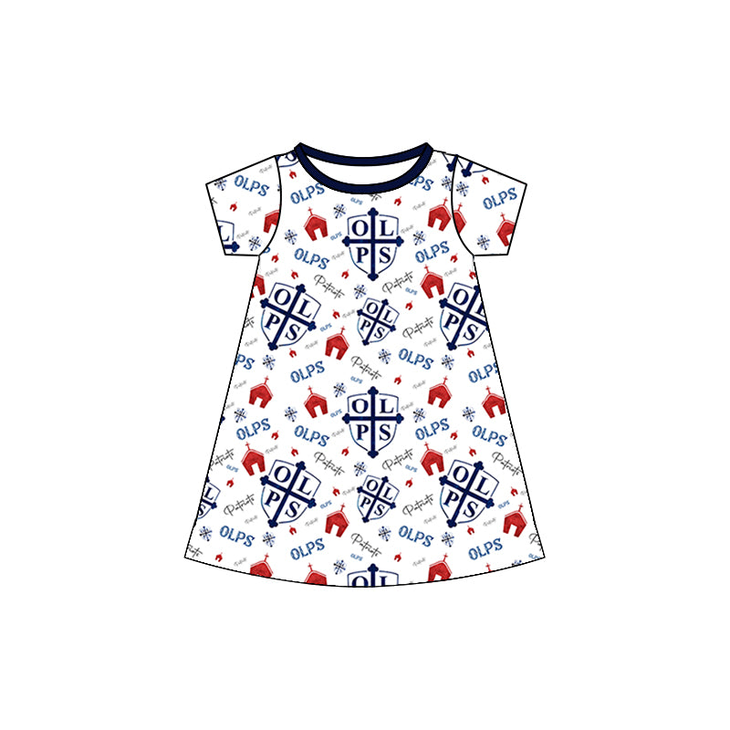 (Custom Design Preorder MOQ 5) Adult Team's Patriots OLPS Print Woman Summer Knee Length Dress