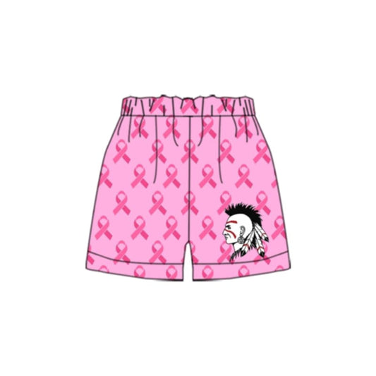 (Custom Design Preorder MOQ 5 Each Design) Team's Shawnee Indians Pink Print Summer Bottom Sports Shorts Mom and Me Matching Clothes