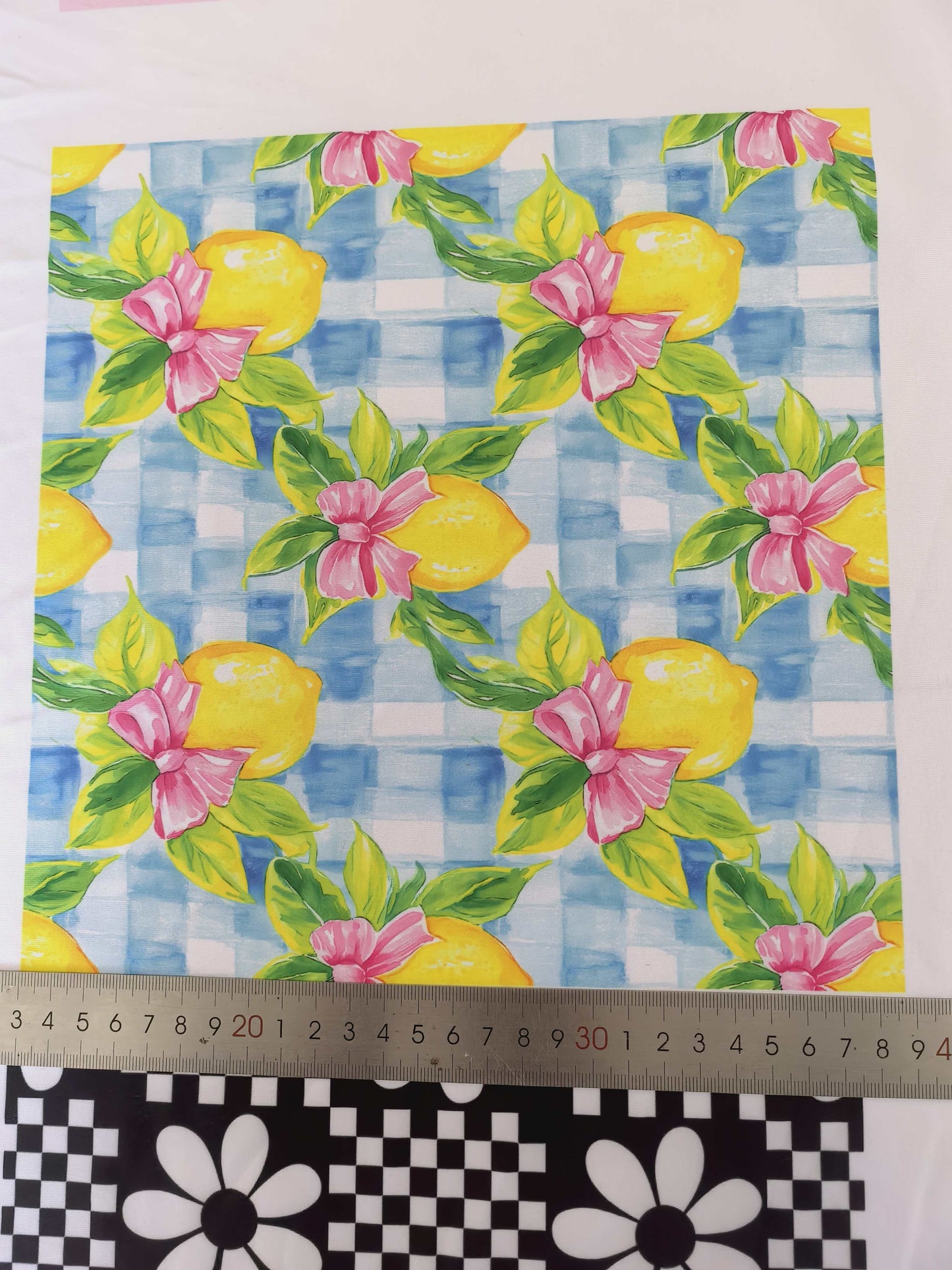 (Custom Design Preorder MOQ 5) Lemon Bows Plaid Print Baby Girls Long Sleeve Romper