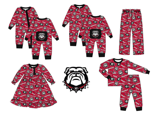 (Custom Design MOQ 5 per item) Family matching clothes Kids Bulldogs football team's design A